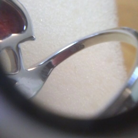 Coral Cherry Silver Ring - Picture 6 of 7